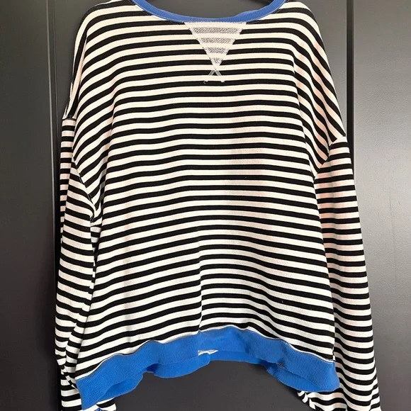 Free People Classic Striped Oversized Crewneck - Picture 5 of 7